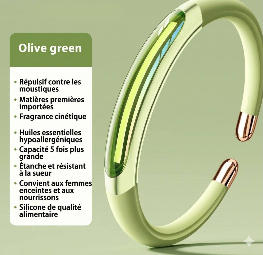 Bracelet Anti-Moustiques Portable aux Huiles Végétales